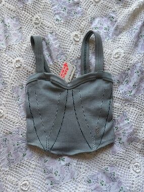 FREE PEOPLE MOVEMENT perfectly pleated cami in evergreen combo